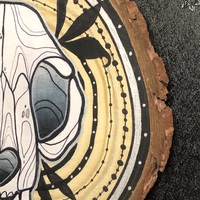 Cat Skull Wood Slice - Thumbnail 1