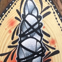 Heart Dagger Wood Slice - Thumbnail 2