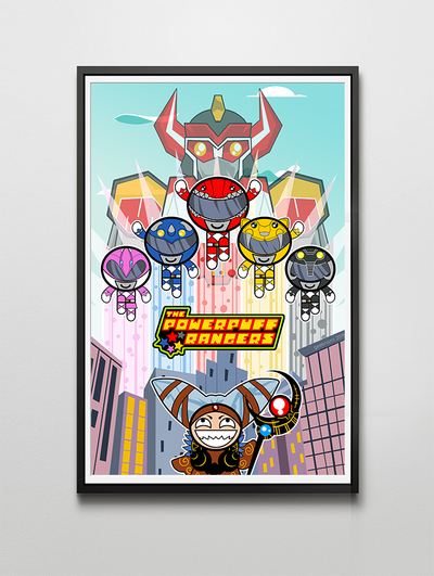 Powerpuff Girls x Power Rangers Print