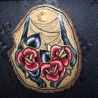 Antlers & Roses Wood Slab - Thumbnail 1