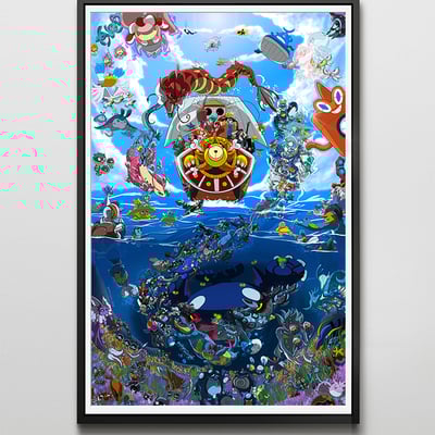 Pokemon x one piece print