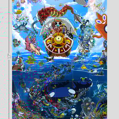 Pokemon x one piece print