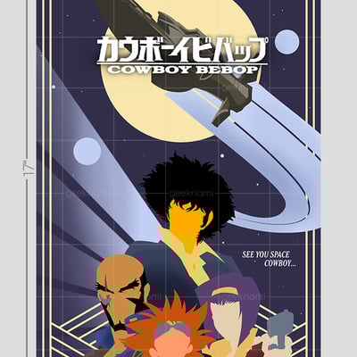 Cowboy bebop art deco print
