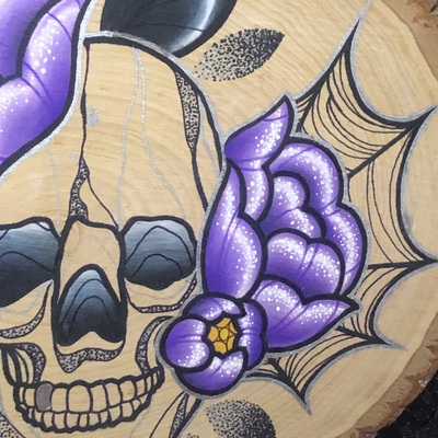 Skull & webs wood slab