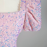 Pink Sequin Off-Shoulder Mermaid Gown: Elegant Prom Dress - Thumbnail 1