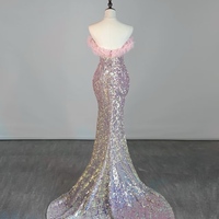 Sparkly Sequin Mermaid Prom Dress, Strapless Glitter Evening Gown, Fitted Formal Dress for Teens, Birthday or Party Dress - Thumbnail 5