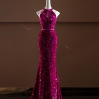 Elegant Purple Sequin Evening Gown,Sparkly Mermaid Prom Dress,Luxury Formal Party Dress - Thumbnail 2