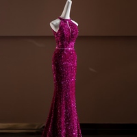 Elegant Purple Sequin Evening Gown,Sparkly Mermaid Prom Dress,Luxury Formal Party Dress - Thumbnail 1