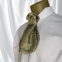 Golden Paisley Cravat With Pin - Thumbnail 3
