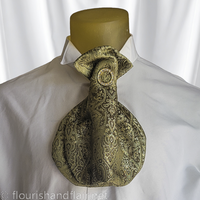Golden Paisley Cravat With Pin - Thumbnail 6