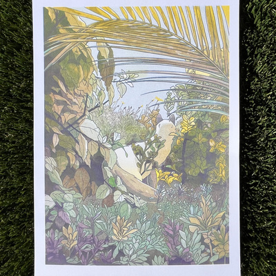 Frankie outside risograph print (2025)