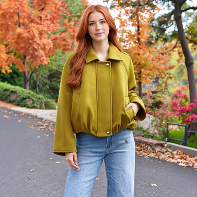 suede-effect bomber jacket