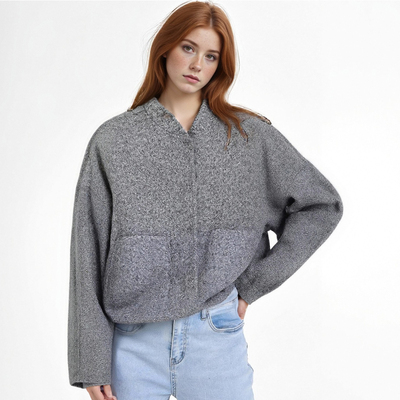 Urban casual woolen bomber jacket