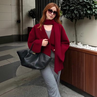 Thickened scarf woolen suit jacket