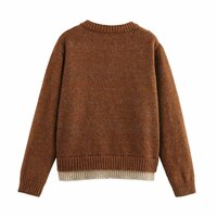 Street Fashion Tops Floral Knit Cardigan - Thumbnail 2