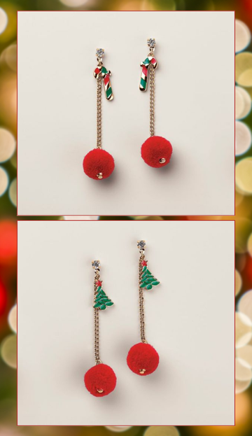 Jolly Pom-Pom Drop Earrings