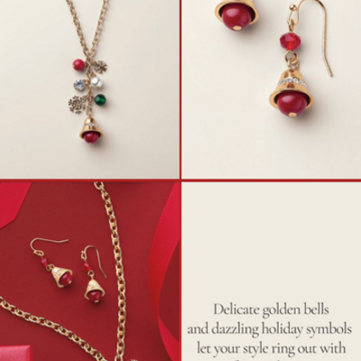 Holiday chime necklace & earring set - Thumbnail 4