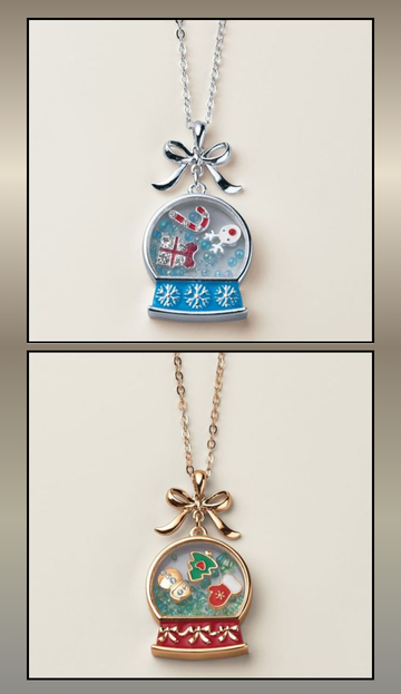 Let It Snow Globe Charmed Necklace