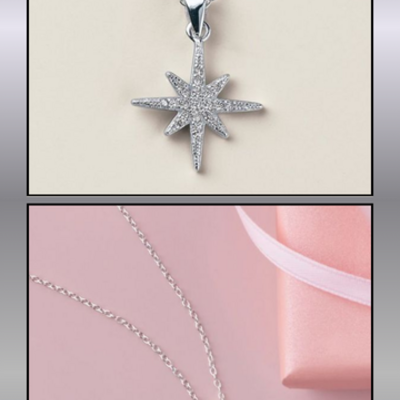 Sterling silver cz cosmic sparkle necklace - Thumbnail 4