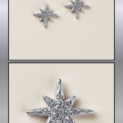 Sterling silver cz cosmic sparkle earrings - Thumbnail 2