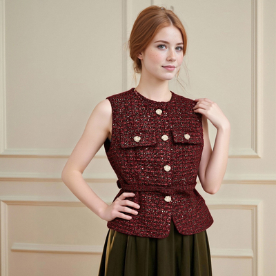 Belt-embellished vest - Thumbnail 4
