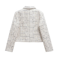 Stylish Textured Check Blazer - Thumbnail 1