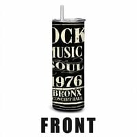 Hard Rock Music Soul Tumbler | Vintage Concert Poster Design with Skull & Guitar Travel Cup | Free Ship - Thumbnail 1