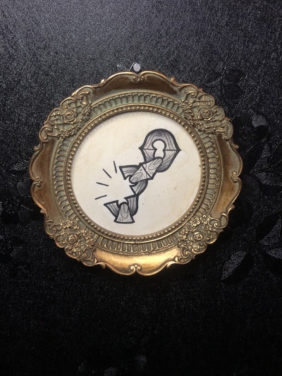 Framed Original Mini Chain Link Painting