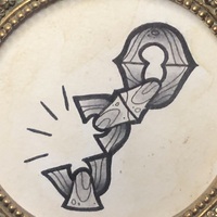 Framed Original Mini Chain Link Painting - Thumbnail 1