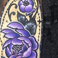 Purple Peony Wood Slice - Thumbnail 1