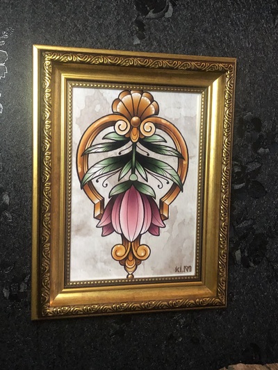 Art Deco Floral Framed Print