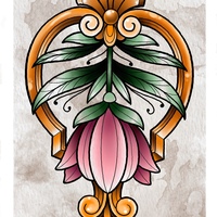 Art Deco Floral Framed Print - Thumbnail 1