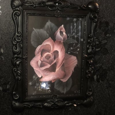 Framed rose painting