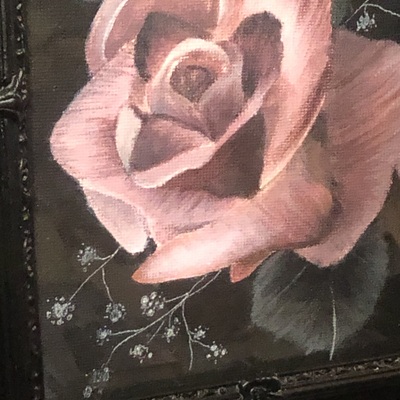 Framed rose painting