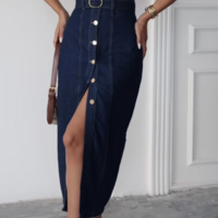 Denim Belt Dress - Thumbnail 1
