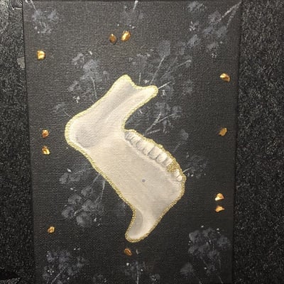 Unframed original human jaw painting