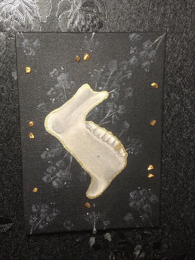 Unframed Original Human Jaw Painting