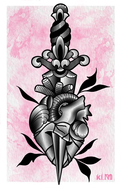 Heart & Dagger Print