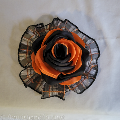 Halloween rosette hair clip