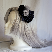 Blue and Silver Rose Bush Barrette - Thumbnail 3