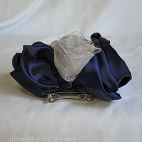 Blue and Silver Rose Bush Barrette - Thumbnail 5