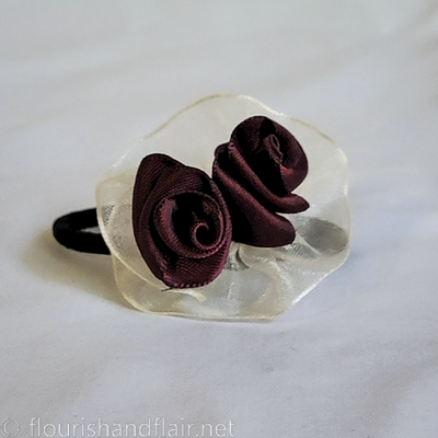 Rose and ruffle hair tie