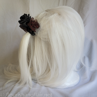 Black and Red Organza hair tie - Thumbnail 6
