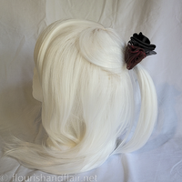 Black and Red Organza hair tie - Thumbnail 5