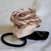 Pink and Gold Rose Hair Tie - Thumbnail 3