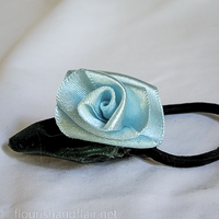 Blue flower hair tie - Thumbnail 1