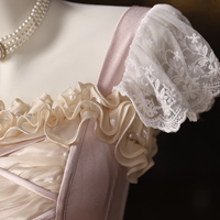 Retro Pink Cascading Ruffles Lace Flower Prom Formal Dresses - Thumbnail 6