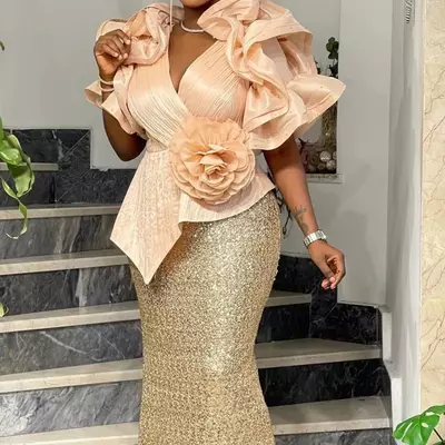 Plus size mermaid mother of bride dresses beaded flower sequined prom evening party mamas dress vintage 50s birthday wedding guest 