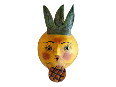 Coconut mask. Collectibles. Home decoration. Wall decoration. Interior decoration. Mexican mask. Mexican craft. Mexican Folk Art.
