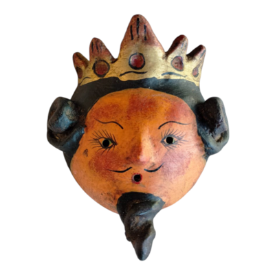 Coconut mask. collectibles. home decoration. wall decoration. interior decoration. mexican mask. mexican craft. mexican folk art.